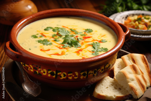 Mexican soup on background