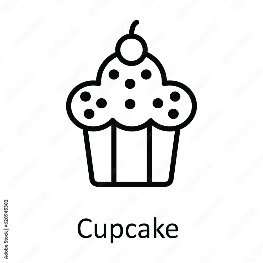 Cupcake Vector outline Icon Design illustration. Food and drinks Symbol on White background EPS 10 File Cupcake Vector outline Icon Design illustration. Food and drinks Symbol on White background EPS 10 File