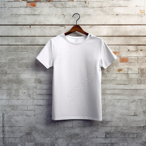 Illustration of a white plain t-shirt mockup, AI Generated..
