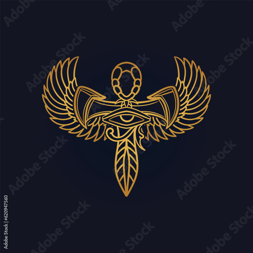 Ankh Sun God Ra Egyptian wings