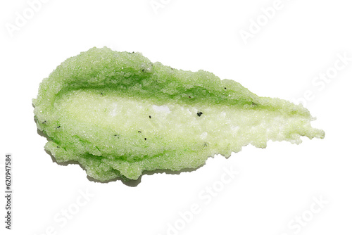Obraz na plátne green brush strokes, avocado kiwi scrub smear, cosmetics skincare texture swatch
