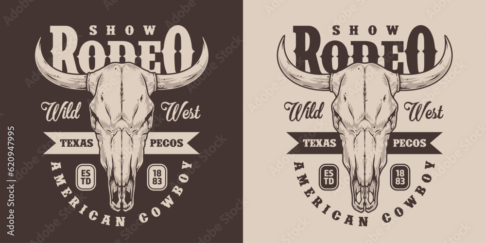 Rodeo show monochrome vintage sticker
