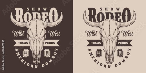 Rodeo show monochrome vintage sticker
