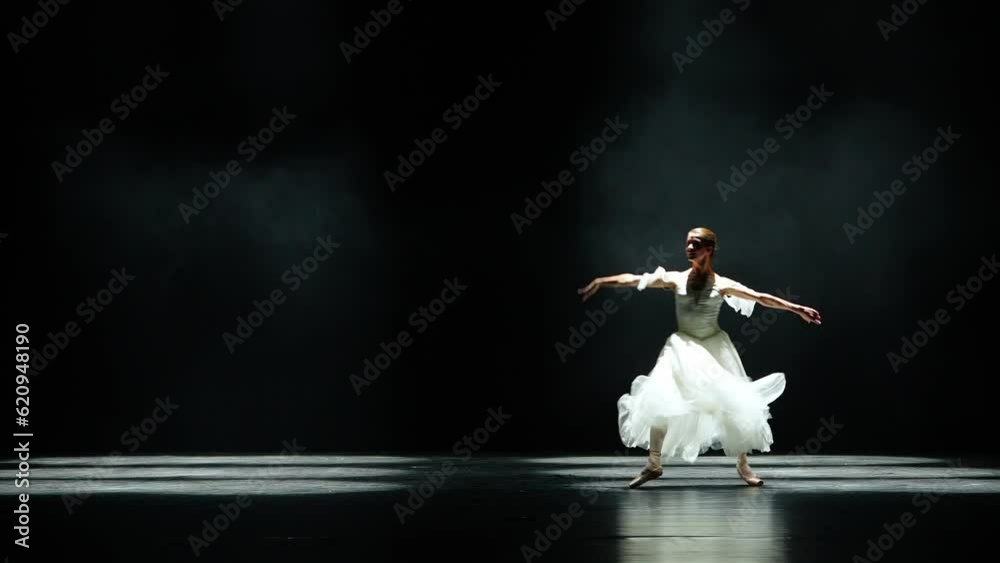 Ballet, graceful ballerina in a white tutu dance and perform choreographic elements on a black background, beautiful dramatic dance, 4k slow motion. Ballet, graceful ballerina in a white tutu dance and perform choreographic elements on a black background, beautiful dramatic dance, 4k slow motion.