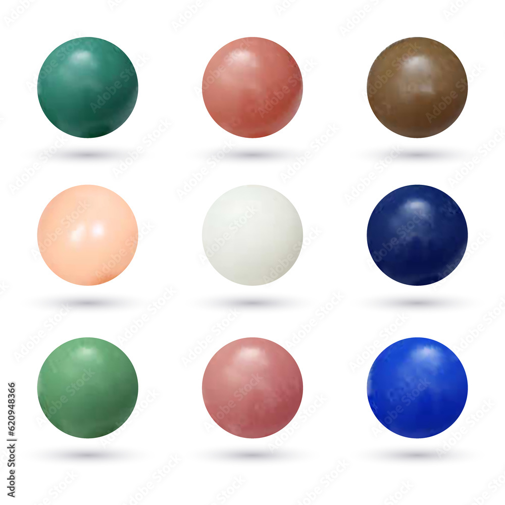 Colorful shiny glass balls 3d graphic. Precious beads. White background isolated. eps 10 Colorful shiny glass balls 3d graphic. Precious beads. White background isolated. eps 10