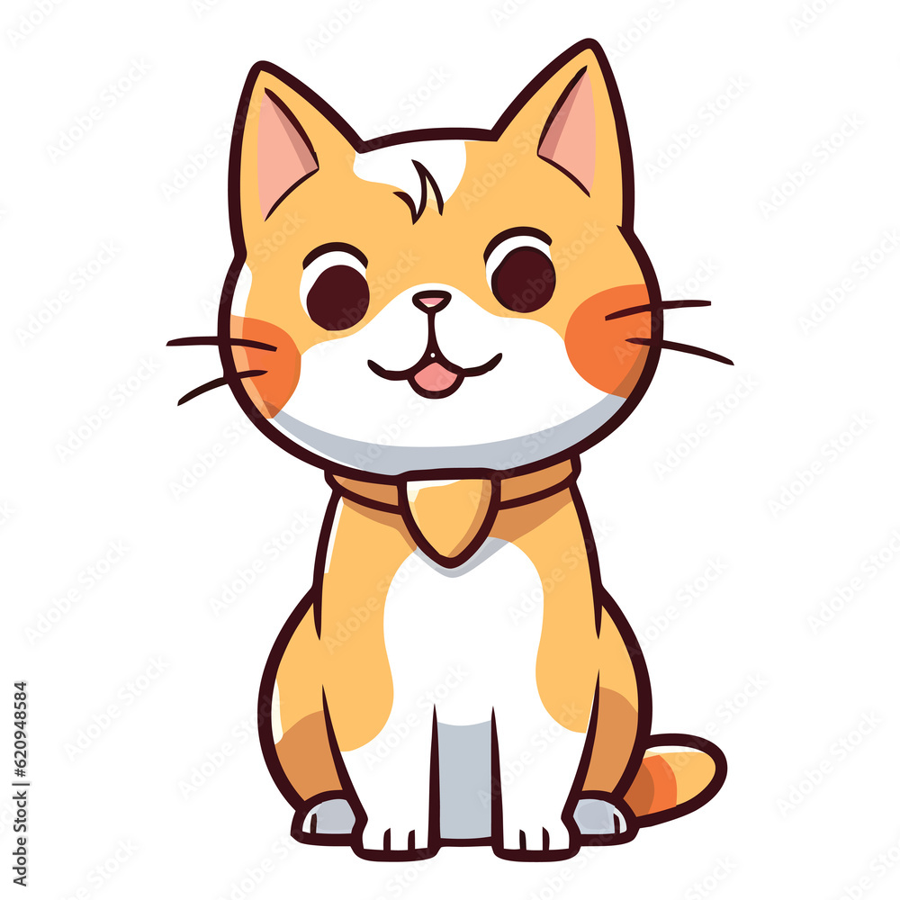 Purrfect Portrayal: Cute Singapura Cat in Artistic 2D Style