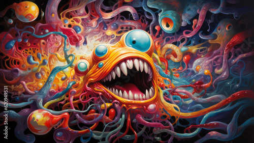 octopus monster in colorful world © Aliaksei
