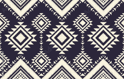 Ethnic abstract ikat art. Aztec ornament print. geometric ethnic pattern seamless  color oriental.  Design for background ,curtain, carpet, wallpaper, clothing, wrapping, Batik, vector illustration.