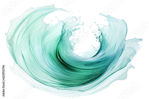 a captivating twirl of mint green and seafoam blue abstract shape, generative ai