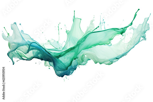 a quiet swirl of mint green and seafoam blue abstract shape, generative ai