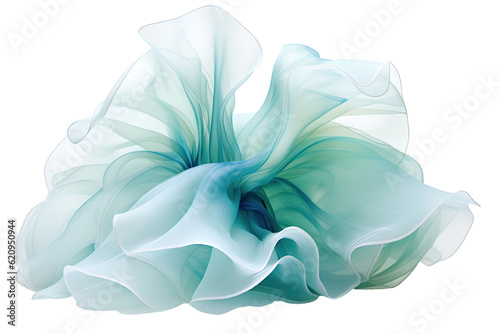 a poetic marriage of mint green and seafoam blue abstract shape, generative ai