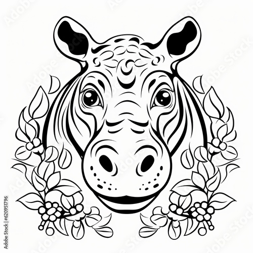 Wallpaper Mural Hippopotamus Mandala, Generative AI Torontodigital.ca