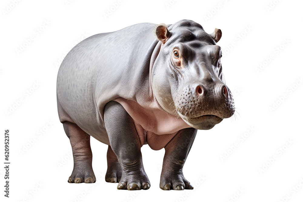 hippo isolated on transparent background, Generative Ai hippo isolated on transparent background, Generative Ai