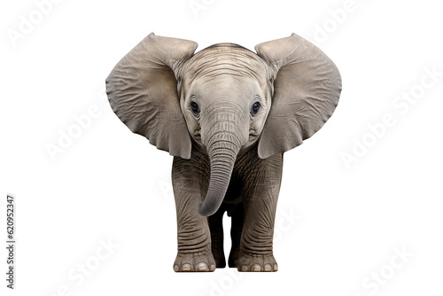 baby elephant isolated on transparent background, Generative Ai