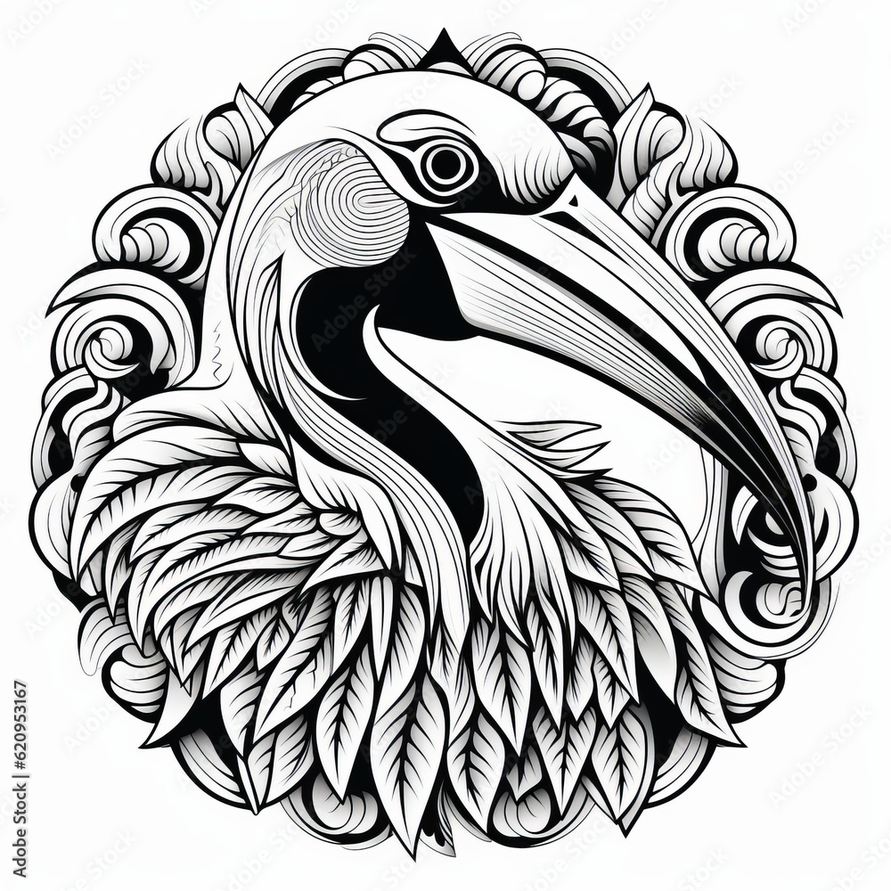 Pelican Mandala, Generative AI Pelican Mandala, Generative AI