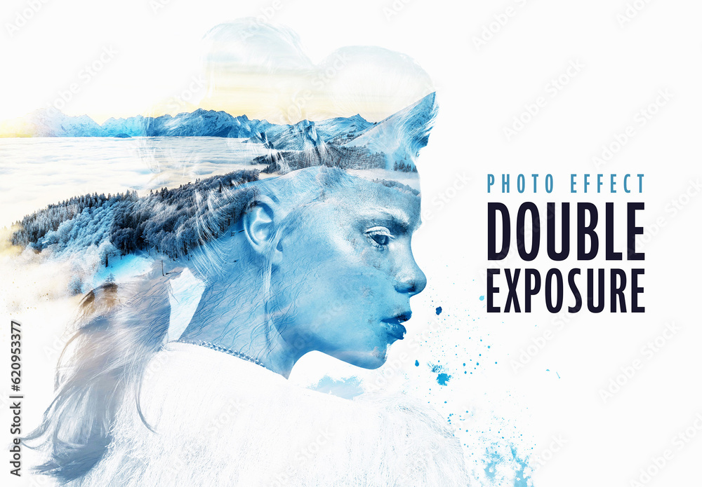 Double Exposure Photo Effect Mockup Stock Template | Adobe Stock