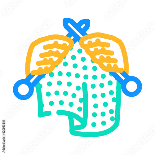knitting hands knitting wool color icon vector. knitting hands knitting wool sign. isolated symbol illustration