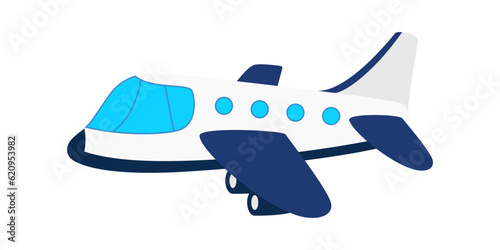 Airplane Cartoon Illustration. Toy Transport set in vector, the colorful version. Toys for kid games.