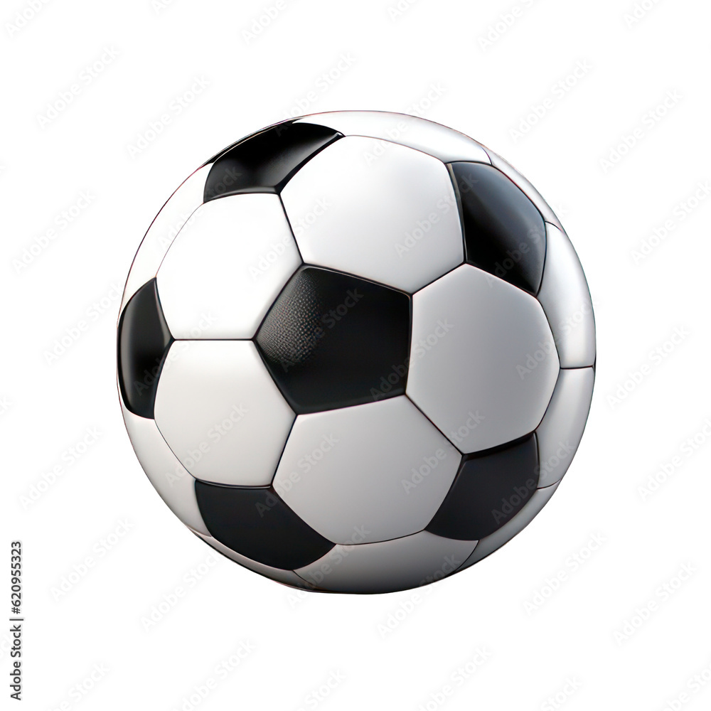 Soccer ball isolated on white created with Generative AI Soccer ball isolated on white created with Generative AI