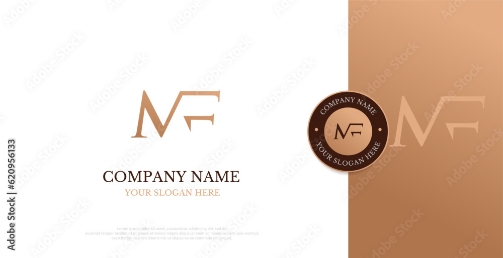 Initial MF Logo Design Vector 