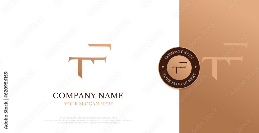 Initial TF Logo Design Vector 