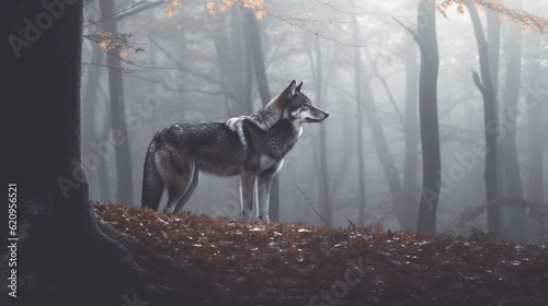 wolf in winter forest © Aqib