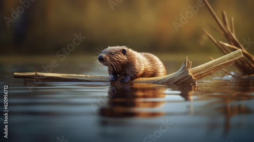 otter on the river