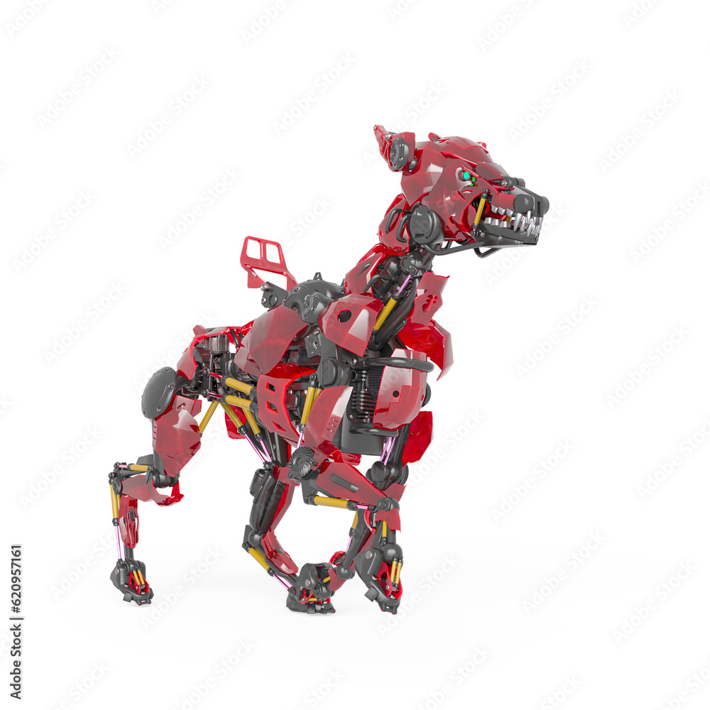 cyber dog is on walking in white background cyber dog is on walking in white background