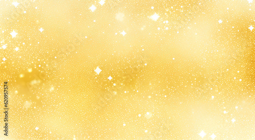 Golden background with shining stars, winter banner for Christmas and new year, festive, decorative banner with a place to copy paste