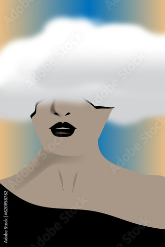 Woman with Her Head in the Clouds