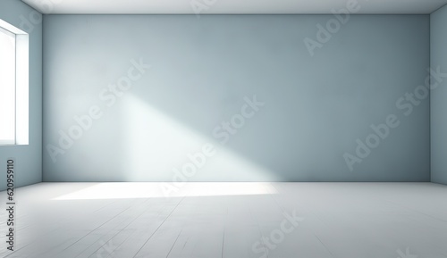 Light room with sunlight through window abstract minimalist background for product presentation interior design Generative AI