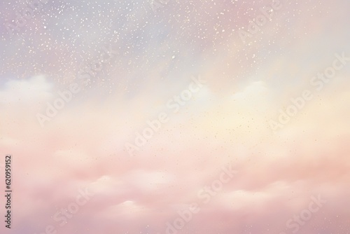 Hazy pink clouds with glittery sparkling glamorous blurred festive background in light tones glowing diamond dust holidays illustration flyer Christmas and New Year invitation card Generative AI