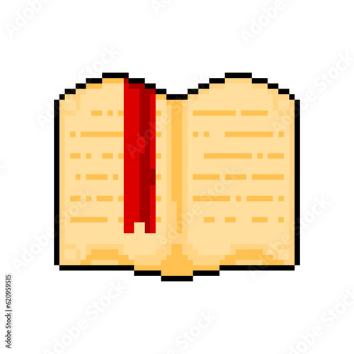 University, school icons pixel art Books and scrolls. vector illustration.