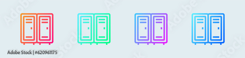 Locker line icon in gradient colors. Private signs vector illustration.