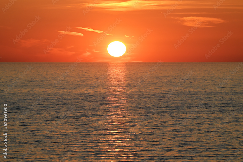 Sunset on a calm sea