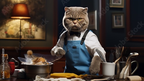 Scottish Fold Cat Janitor: Whiskered Cleaning Expert