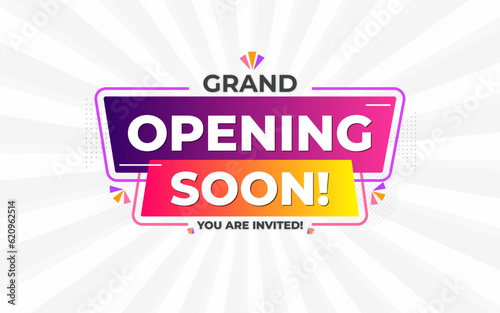 Grand opening soon sale poster sale banner design template with editable text effect