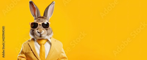 rabbit wearing tuxedo drinking beer