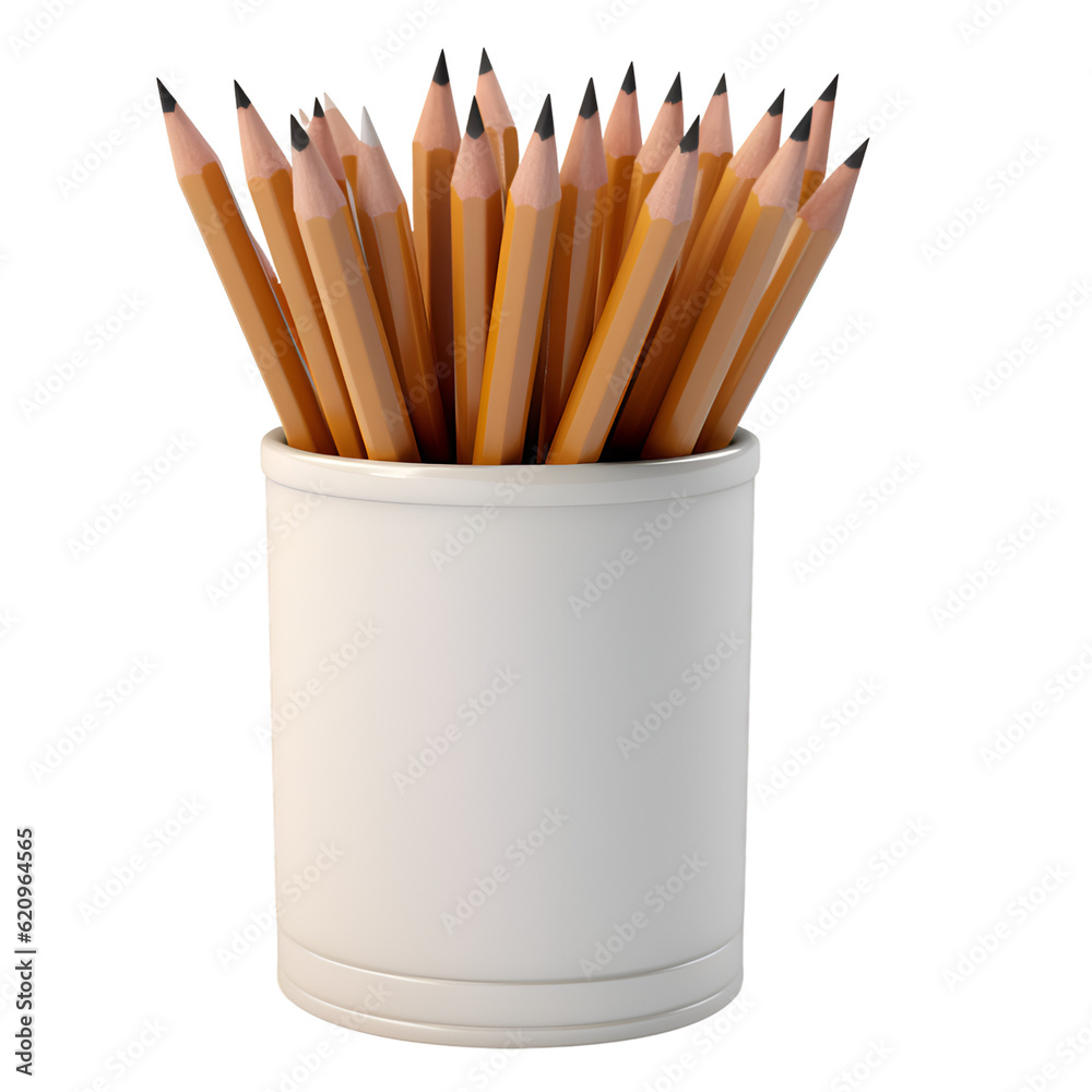 white holder for pencils on isolated transparent background white holder for pencils on isolated transparent background
