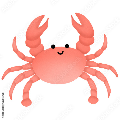 Illustration of a charming crab cartoon symbol  mascot logo  cartoon animal style.