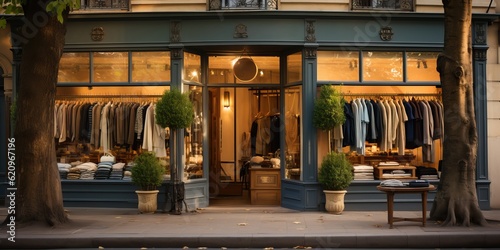 Exclusive luxurious Parisian boutique, generative ai © FrankBoston