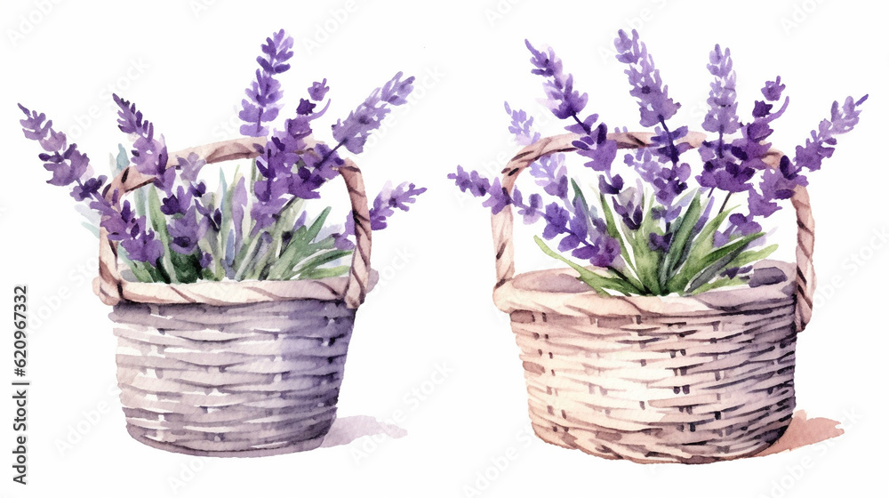 lavender flowers in a basket HD 8K wallpaper Stock Photographic Image