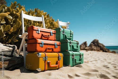 luggage at the beach, gener...