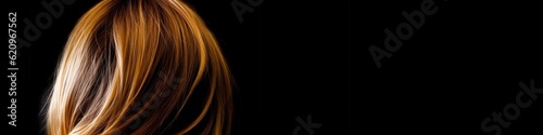Banner Hair Dresser Womans Hair Style Black Backdrop Generative AI