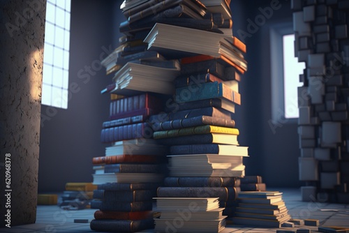 Stacks of books  Generative AI
