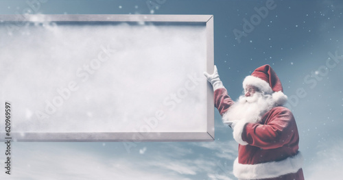 man old hat amazement vintage background santa holiday board claus gift christmas. Generative AI. © VICHIZH