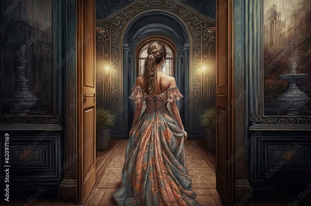 Stylish Evening Gown Estate Backside Generative AI Stylish Evening Gown Estate Backside Generative AI