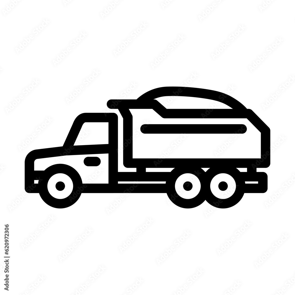 gravel truck civil engineer line icon vector. gravel truck civil engineer sign. isolated contour symbol black illustration