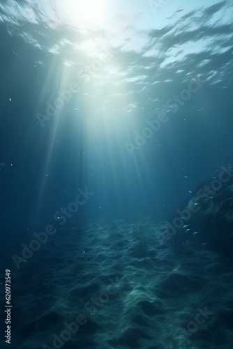 underwater scene with sun rays made by midjeorney © 수영 김