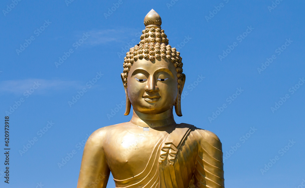The head of the Golden Buddha Statue, Big Buddha, Phuket, Thailand